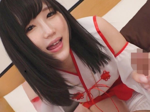 【巫女少女】エロ巫女コスで手コキ＆フェラ！】『美味しい♡』カウパー舐めて涎を垂らす淫乱巫女がチ〇ポ挿入で乱れイク！